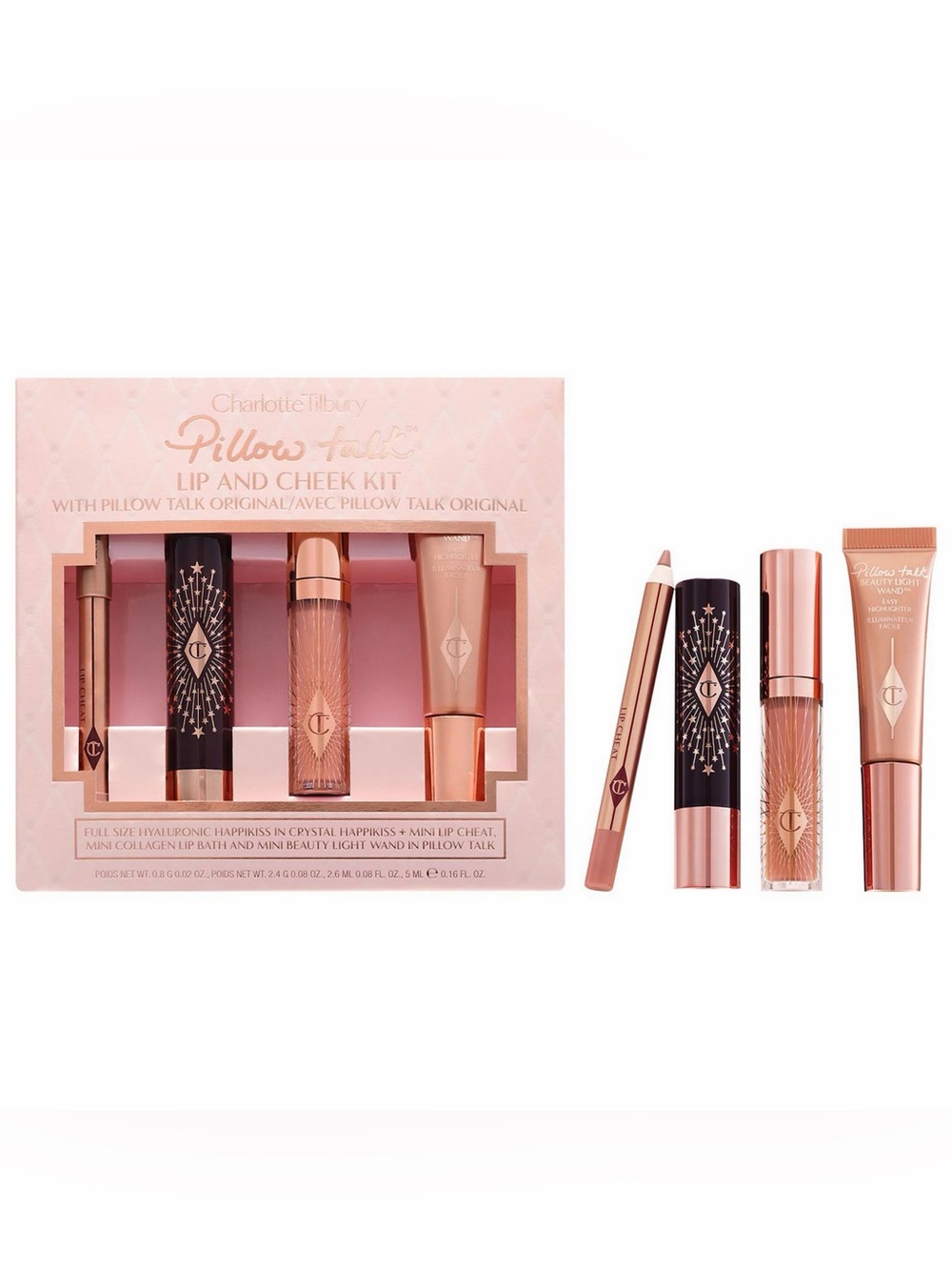 Charlotte Tilbury Pillow Talk Lip and Cheek Kit 4 Pcs w/Pillow Talk Orig! NIB!